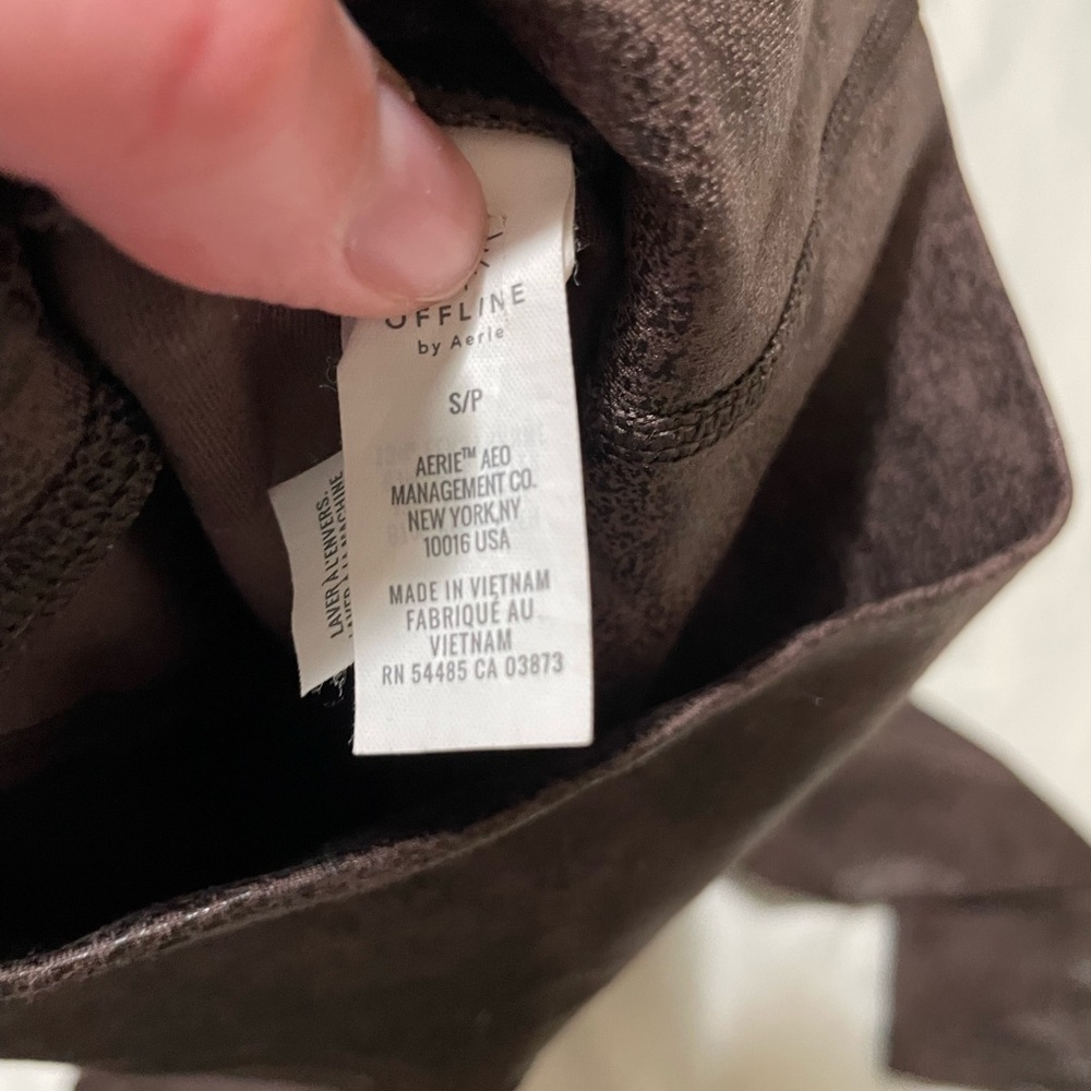 aerie Faux Leather Leggings in Dark Brown - Picture 3 of 3